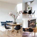 Furmax Pre Assembled Modern Style Dining Chair Mid Century Modern DSW Chair, Shell Lounge Plastic Chair for Kitchen, Dining,Bedroom, Living Room Side Chairs Set of 4 (Black)