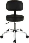 Amazon Basics Multi-Purpose Drafting Spa Bar Stool with Back Cushion and Wheels, Black, 22.72"D x 22.72"W x 37.8"H