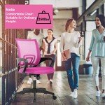 Ergonomic Office Chair Desk Chair Mesh Computer Chair with Lumbar Support Executive Rolling Swivel Adjustable Home Mid Back Task Chair for Women Adults, Pink