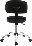Amazon Basics Multi-Purpose Drafting Spa Bar Stool with Back Cushion and Wheels, Black, 22.72"D x 22.72"W x 37.8"H