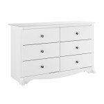 Prepac Sonoma 6 Drawer Dresser for Bedroom, Wide Chest of 6 Drawers, Bedroom Furniture, Ideal for Clothes Storage and Organization, 17.5"D x 48"W x 29"H, White