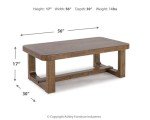 Signature Design by Ashley Cabalynn Traditional Farmhouse Coffee Table, Brown