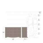 Prepac Sonoma 6 Drawer Dresser for Bedroom, Wide Chest of 6 Drawers, Bedroom Furniture, Ideal for Clothes Storage and Organization, 17.5"D x 48"W x 29"H, White