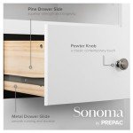 Prepac Sonoma 6 Drawer Dresser for Bedroom, Wide Chest of 6 Drawers, Bedroom Furniture, Ideal for Clothes Storage and Organization, 17.5"D x 48"W x 29"H, White