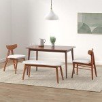 Dining Table Kitchen Table 47" Dining Room Table Small Kitchen Table for Small Spaces Table Modern Home Furniture Dinner Table Rectangular (Espresso)