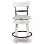 Signature Design by Ashley Valebeck 24.5" Modern Swivel Counter Height Barstool, Whitewash
