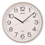 Seiko 14 Inch Classic Numbered Wall Clock, Silver