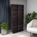 Atlantic Oskar Adjustable Media Cabinet - Holds 464 CDs, 228 DVDs or 276 Blu-rays, 12 Adjustable and 4 fixed shelves PN in Espresso