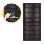 Atlantic Oskar Adjustable Media Cabinet - Holds 464 CDs, 228 DVDs or 276 Blu-rays, 12 Adjustable and 4 fixed shelves PN in Espresso