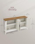 VASAGLE Storage Cabinet, Buffet Cabinet, Sideboard, Credenza, with Adjustable Shelves, for Living Room, Entryway, Rustic White and Honey Brown ULSC381W01