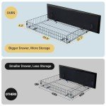 Allewie King Size Black Metal Faux Leather Platform Bed Frame with 4 Drawers