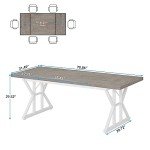 Tribesigns Farmhouse Dining Table for 6 People, 70.8-Inch Rectangular Wood Dining Table, Rustic Kitchen Table with Heavy Duty Metal Legs for Dining Room(Grey)
