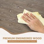 Tribesigns Farmhouse Dining Table for 6 People, 70.8-Inch Rectangular Wood Dining Table, Rustic Kitchen Table with Heavy Duty Metal Legs for Dining Room(Grey)