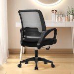 NEO CHAIR Office Ergonomic Executive Computer Desk Chair, Mesh Lumbar Support Adjustable Height Rolling Wheels Swivel Comfortable Modern Mid Back for Home Task Vanity Bedroom Study (Black)