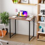 PayLessHere 32/39/47 inch Computer Desk Study Writing Table, Adjustable feet, Modern Furniture for Home Office (1, Brown, 32 inch)