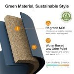 FansaFurn Console Cabinet, 58'' Mid Century Modern Pantry Cabinet, Wood Buffet Cabinet, Media Cabinet with 4 Doors, Accent Cabinet for Entryway, Living Room, Dining Room (Blue)