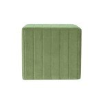 HomePop Modern Channel Tufted Velvet Ottoman Home Décor|Ottoman for Living Room & Bedroom - Green