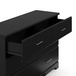 Storkcraft Brookside 6 Drawer Double Dresser (Black) – GREENGUARD Gold Certified, For Nursery, Kids Organizer, Chest of Drawers