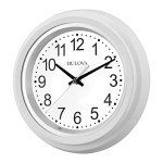 Bulova C4865 Night Vision Lighted Dial Wall Clock, 10", White