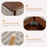 Forevich Dining Table Rectangular Kitchen Dining Room 100% Solid Bamboo Wooden Square Mid Century Table for Small Space 47 inch Chestnut Brown
