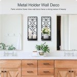 Black Metal Wall Decor, Minimalist Retro Wall Art, Wall Candle Holder, Farmhouse Rustic Bathroom Wall Art, Aesthetics Wall Hanging for Living Room Bedroom Bathroom (2 Pack, 16.5 x 7 in)