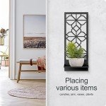 Black Metal Wall Decor, Minimalist Retro Wall Art, Wall Candle Holder, Farmhouse Rustic Bathroom Wall Art, Aesthetics Wall Hanging for Living Room Bedroom Bathroom (2 Pack, 16.5 x 7 in)