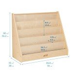 ECR4Kids Single-Sided Book Display, Classroom Bookshelf, Natural