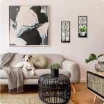 Black Metal Wall Decor, Minimalist Retro Wall Art, Wall Candle Holder, Farmhouse Rustic Bathroom Wall Art, Aesthetics Wall Hanging for Living Room Bedroom Bathroom (2 Pack, 16.5 x 7 in)