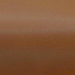 Lifestyle Solutions 24” Waverly Ottoman Round Faux Leather Bench, Stationary Ottomans, Backless Chair, Footrest for Living Room, Footstool Office, Bedroom, Padded Seat, Caramel Brown