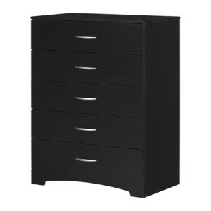South Shore Step One 5-Drawer Chest-Pure Black