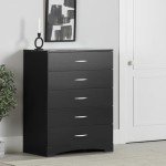 South Shore Step One 5-Drawer Chest-Pure Black