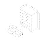 South Shore Step One 5-Drawer Chest-Pure Black