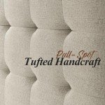 Jocisland Wood Platform Bed Frame Queen Size Upholstered Tufted Headboard/Solid Wood Be No Box Spring Needed,Walnut