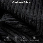 ovios 104" Cloud Sectional Couch with L-Shape Chaise,Modern Modular Sofa with Deep Seat, Upholstered Couches for Living Room Bedroom,No Assembly Required, Black (Corduroy Fabric)