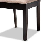 Baxton Studio Caron Dining Chair and Dining Chair Sand Fabric Upholstered Espresso Brown Finished Wood Dining Chair