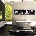 Meetdeceny Black And White Wall Art/Pink Book Pictures Room Decor for Teen Girls/Women Handbag Perfume Wall Decor for Living Room/Fashion Canvas Artwork Size 10"x 10"x 4 Pieces