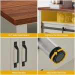 DWVO 63" Farmhouse Buffet Cabinet with Storage, Large Coffee Bar Cabinet with 2 Sliding Barn Doors & 2 Visual Grid Doors, Kitchen Sideboard Storage Cabinet for Living Room, White