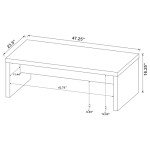 Coaster Home Furnishings Lynette Rectangular Eco Friendly Engineered Wood Coffee Table for Living Room Cocktail Sofa Table Wood Look Laminate Veneer Mango Brown 704128