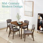 Best Choice Products 5-Piece Dining Set, Compact Mid-Century Modern Table & Chair Set for Home, Apartment w/ 4 Chairs, Padded Seats & Backrests, Wooden Frame - Walnut/Cream