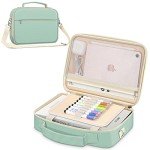 FINPAC Large Bible Cover w/Shoulder Strap, Carrying Book Case Church Bag Bible Protective w/Pen Slots and Zippered Pocket, Gift for Women Lady, Light Green