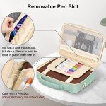 FINPAC Large Bible Cover w/Shoulder Strap, Carrying Book Case Church Bag Bible Protective w/Pen Slots and Zippered Pocket, Gift for Women Lady, Light Green