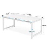 Tribesigns Modern Computer Desk, 63 x 31.5 inch Large Executive Office Desk Computer Table Study Writing Desk Workstation for Home Office, Spliced Desktop, White