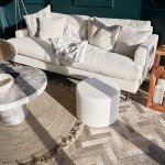 ZICOTO Beautiful Boucle Pouf Ottoman and Foot Rest - Elevate Your Living Room Decor with Lightweight Comfort and Charm - A Round Modern Foam Filled Foot Stool Perfect to Rest Your Feet