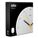 Braun Classic Analogue Wall Clock with Silent Sweeping Quartz Movement, Easy to Read, 23cm Diameter in White, Model BC26W.