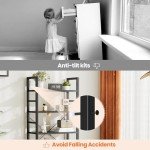 Sweetcrispy Book Shelf, 5 Tier Bookcase, Modern Tall Bookshelf for Garage Kit, CDs, Movies, Industrial Corner Storage Organizer for Bedroom Home Office Kitchen Living Room, Black