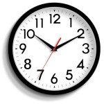 DAXSMY 12 Inch Wall Clock Silent Non-Ticking Battery Operated Analog Clock Decorative for Office Kitchen Outdoor Living Room Classroom Bedroom Bathroom School(Black)