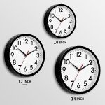DAXSMY 12 Inch Wall Clock Silent Non-Ticking Battery Operated Analog Clock Decorative for Office Kitchen Outdoor Living Room Classroom Bedroom Bathroom School(Black)