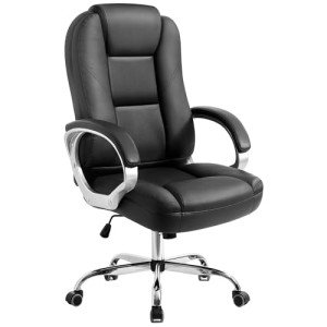 NEO CHAIR Office Chair Computer Desk Chair Gaming - Ergonomic High Back Cushion Lumbar Support with Wheels Comfortable Jet Black Leather Racing Seat Adjustable Swivel Rolling Home Executive