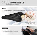 NEO CHAIR Office Chair Computer Desk Chair Gaming - Ergonomic High Back Cushion Lumbar Support with Wheels Comfortable Jet Black Leather Racing Seat Adjustable Swivel Rolling Home Executive