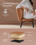 VASAGLE EKHO Collection - Dining Chairs Set of 2, Upholstered Kitchen Chairs, Comfortable Seat, Synthetic Leather with Stitching, Mid-Century Modern, Easy Assembly, Living Room Lounge, Caramel Brown